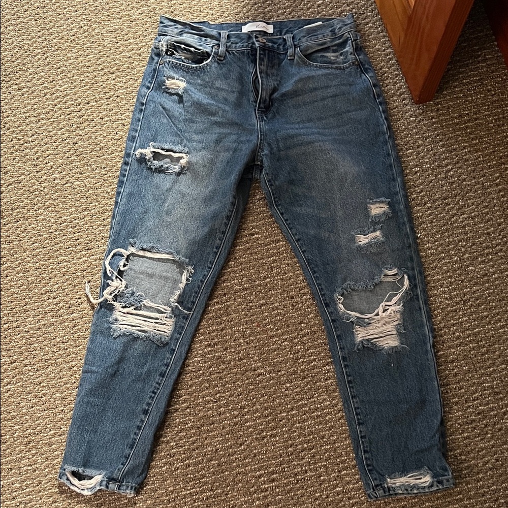 Distressed Blue Jeans
